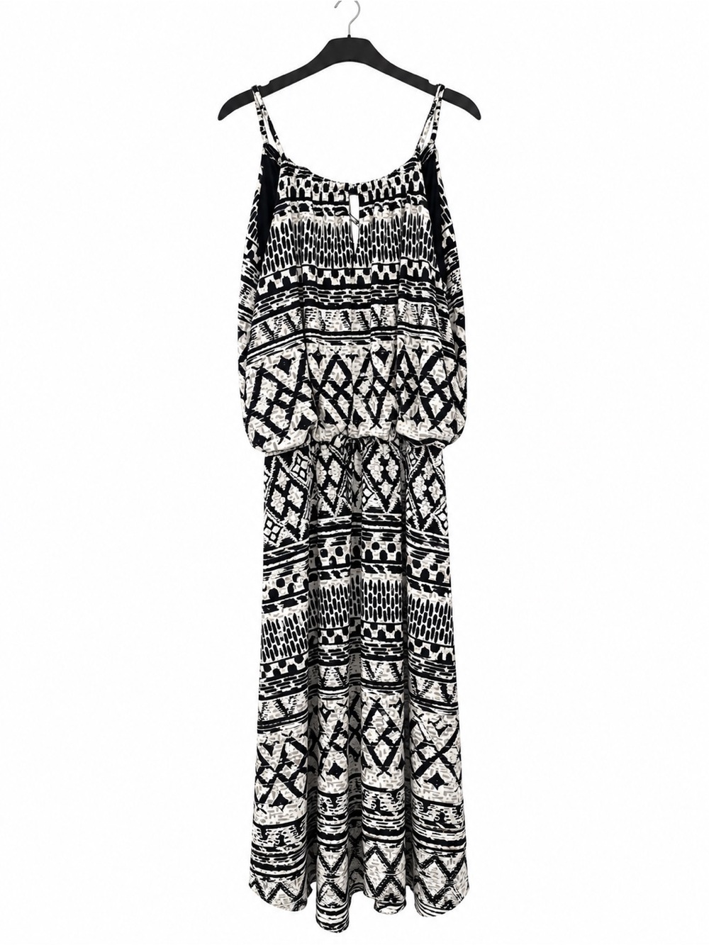 Enfocus Studio Black & White Geometric Maxi Dress